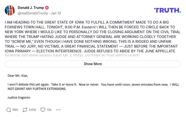 Post image from Donald Trump