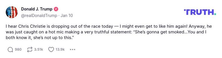 Post image from Donald Trump