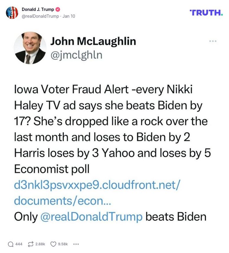 Post image from Donald Trump