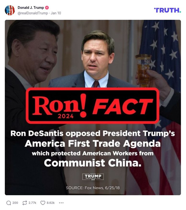 Post image from Donald Trump