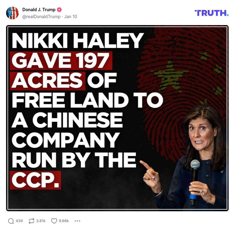 Post image from Donald Trump