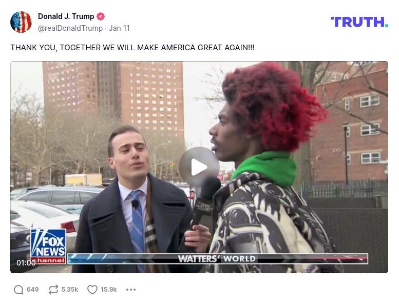 Post image from Donald Trump