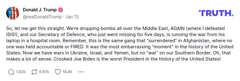 Post preview from Donald Trump