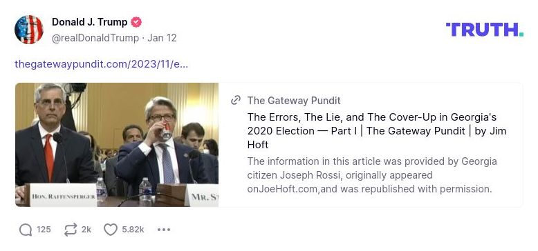 Post image from Donald Trump