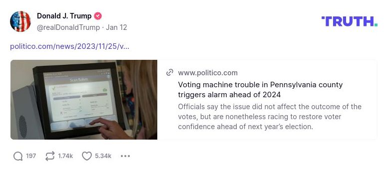 Post image from Donald Trump