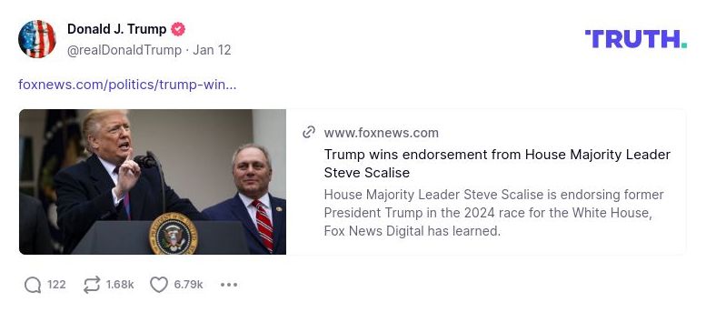 Post image from Donald Trump