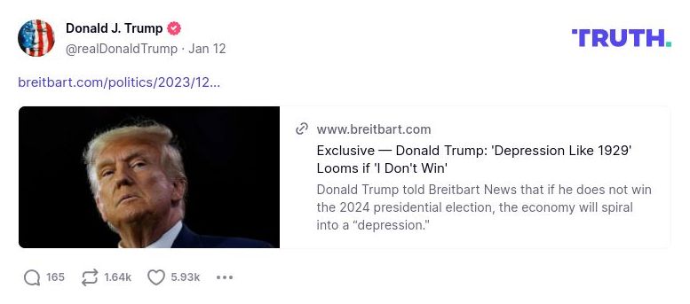 Post image from Donald Trump