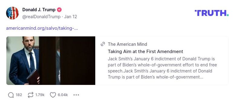 Post image from Donald Trump