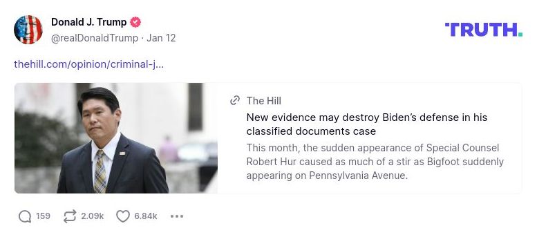 Post image from Donald Trump