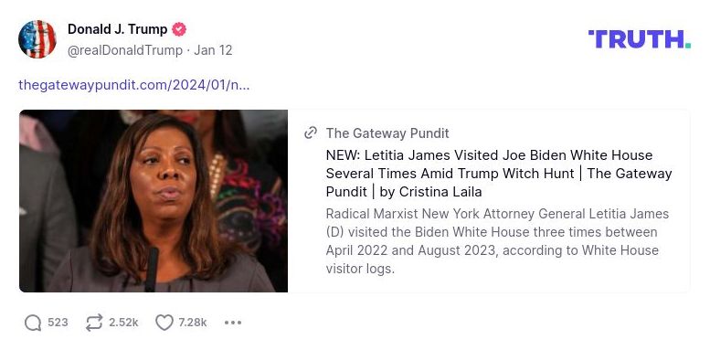 Post image from Donald Trump