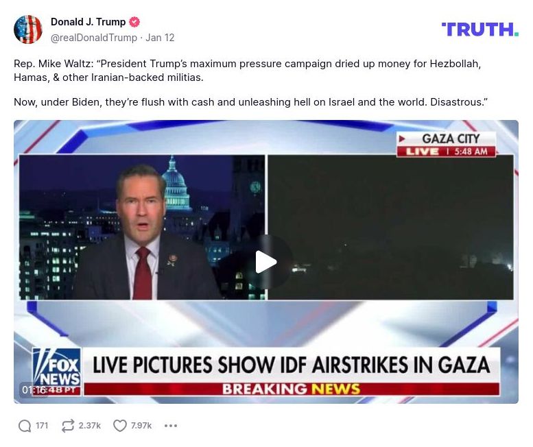 Post preview from Donald Trump