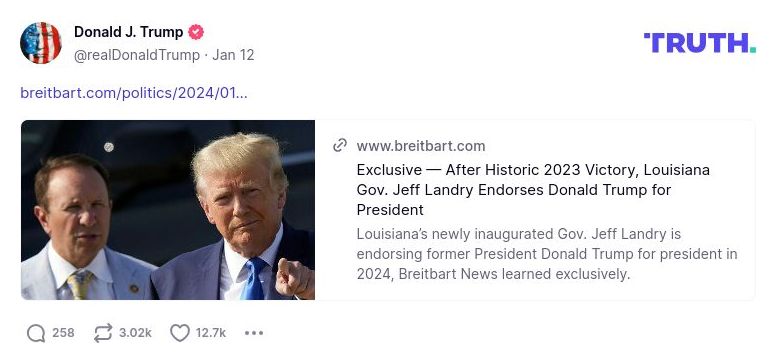 Post image from Donald Trump