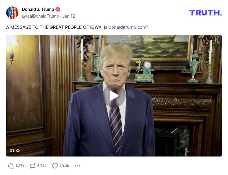 Post image from Donald Trump