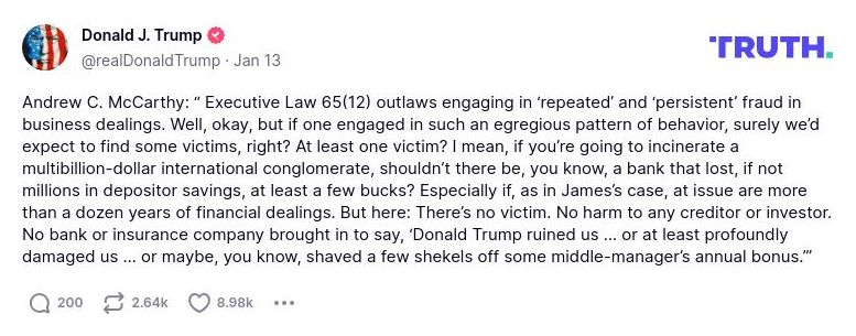 Post image from Donald Trump