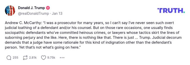 Post image from Donald Trump