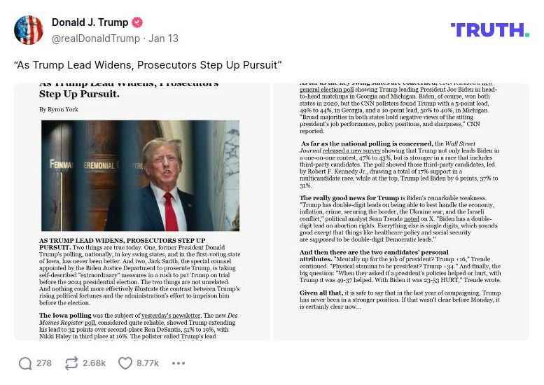 Post image from Donald Trump