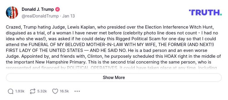 Post image from Donald Trump