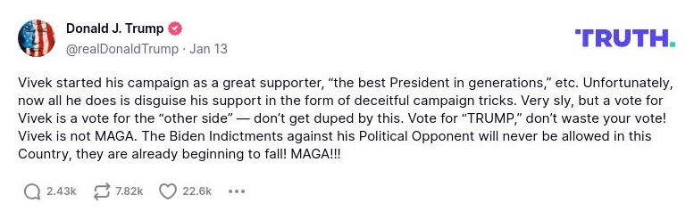 Post image from Donald Trump