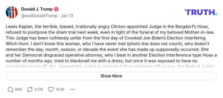 Post image from Donald Trump