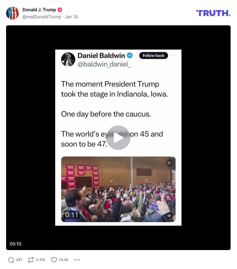 Post image from Donald Trump