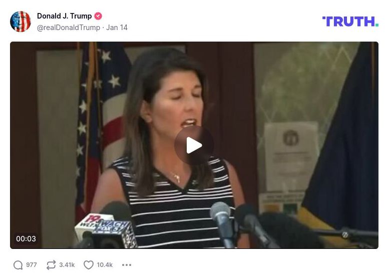 Post image from Donald Trump