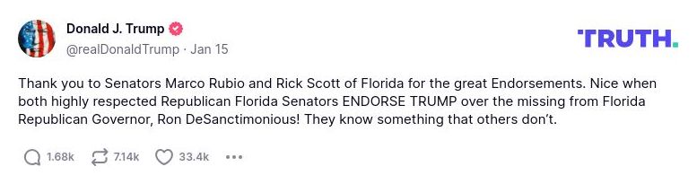 Post image from Donald Trump