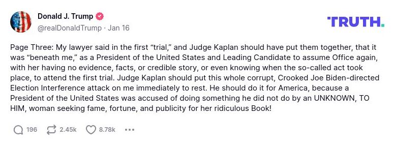 Post image from Donald Trump