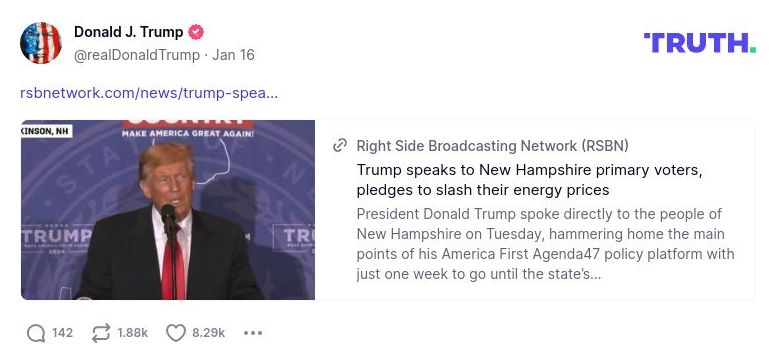 Post image from Donald Trump