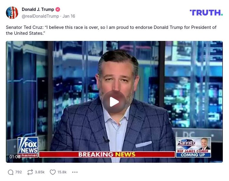 Post image from Donald Trump