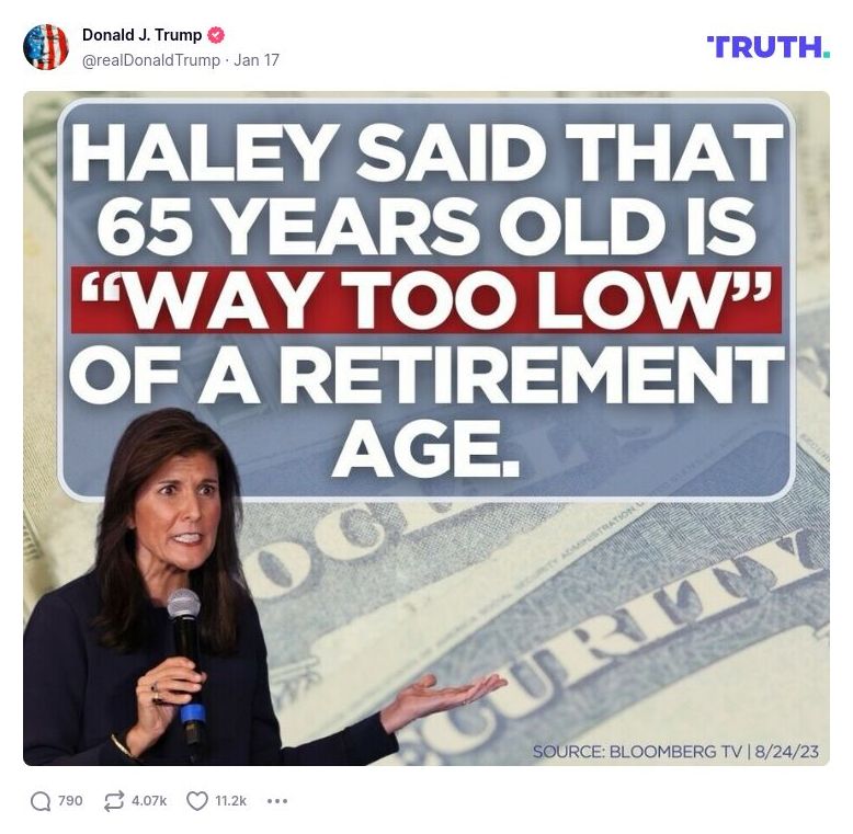 Post image from Donald Trump