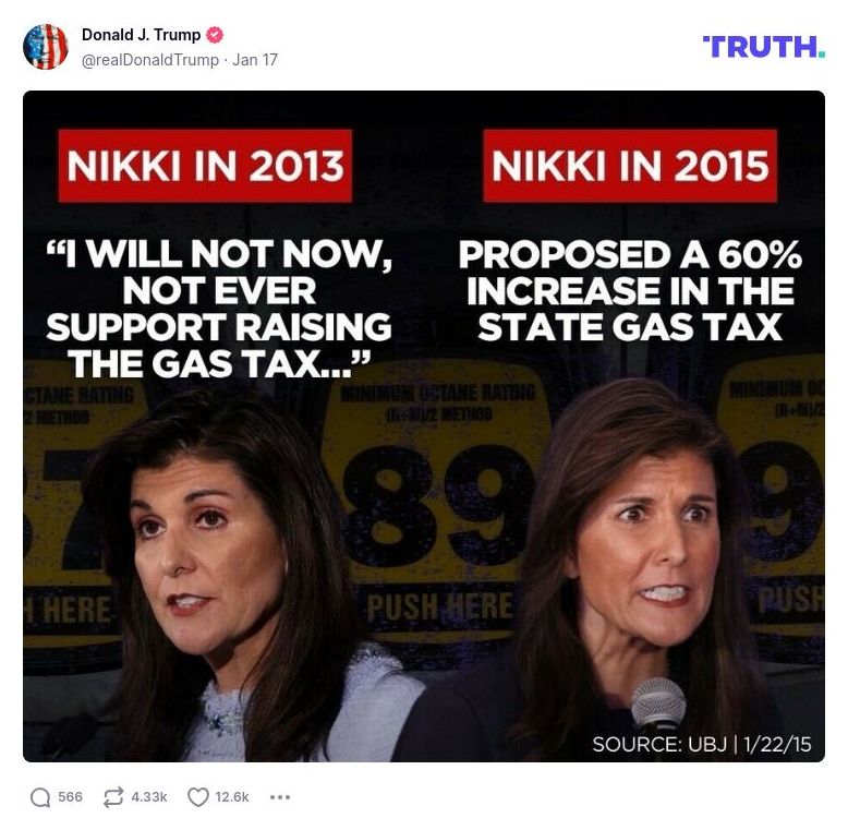 Post image from Donald Trump