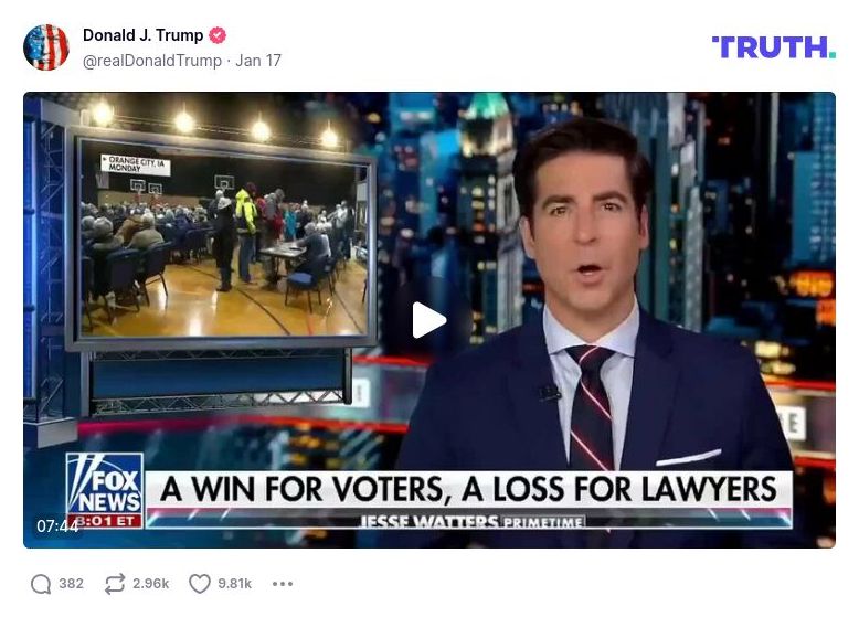 Post image from Donald Trump