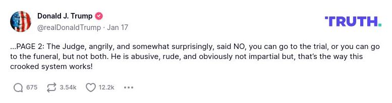 Post image from Donald Trump