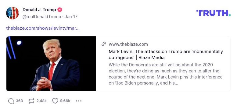 Post image from Donald Trump