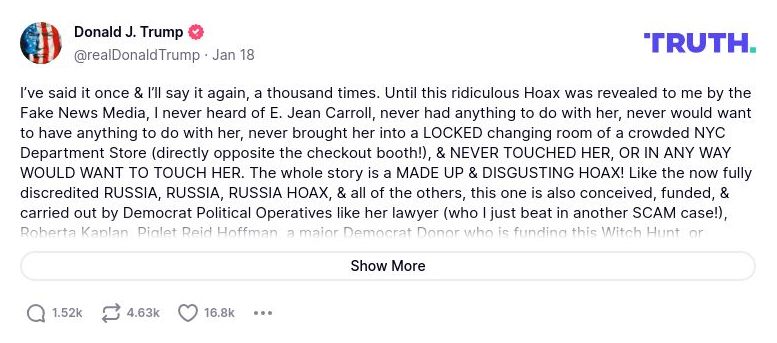 Post image from Donald Trump