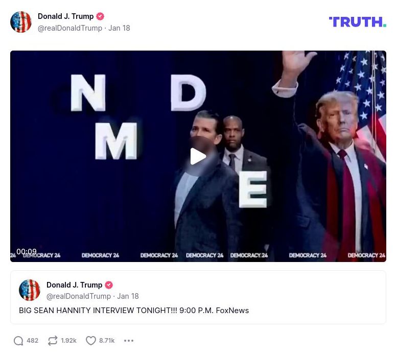 Post image from Donald Trump