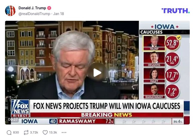 Post image from Donald Trump