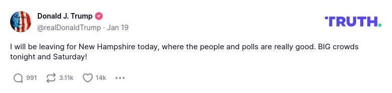 Post image from Donald Trump