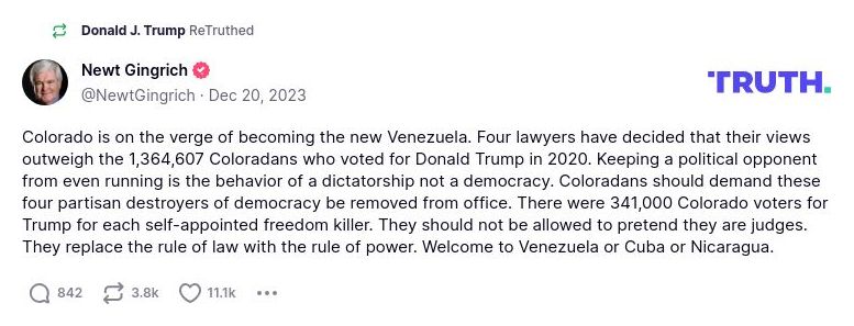 Post preview from Donald Trump