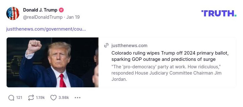 Post image from Donald Trump