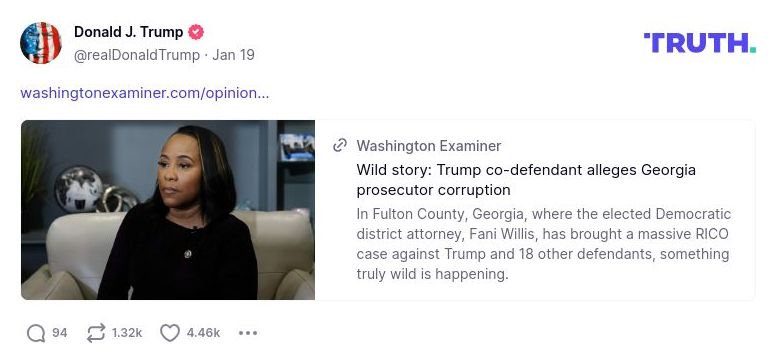 Post image from Donald Trump