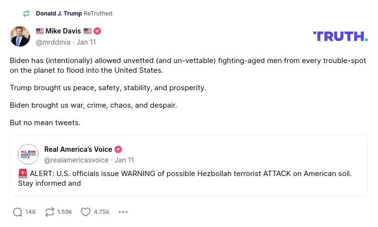 Post image from Donald Trump