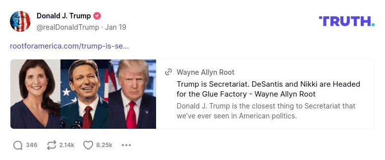 Post image from Donald Trump