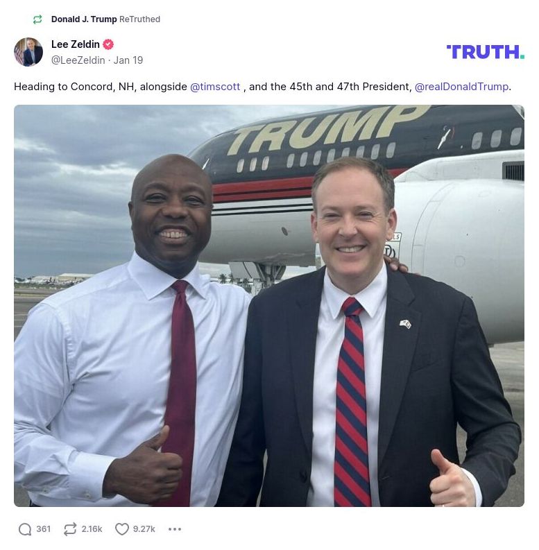 Post image from Donald Trump