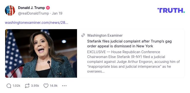 Post image from Donald Trump