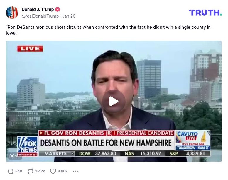 Post image from Donald Trump