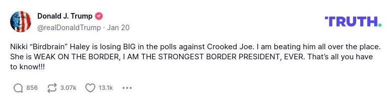 Post image from Donald Trump