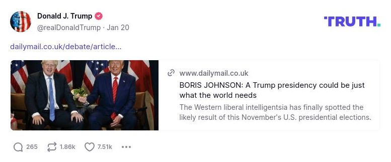 Post image from Donald Trump