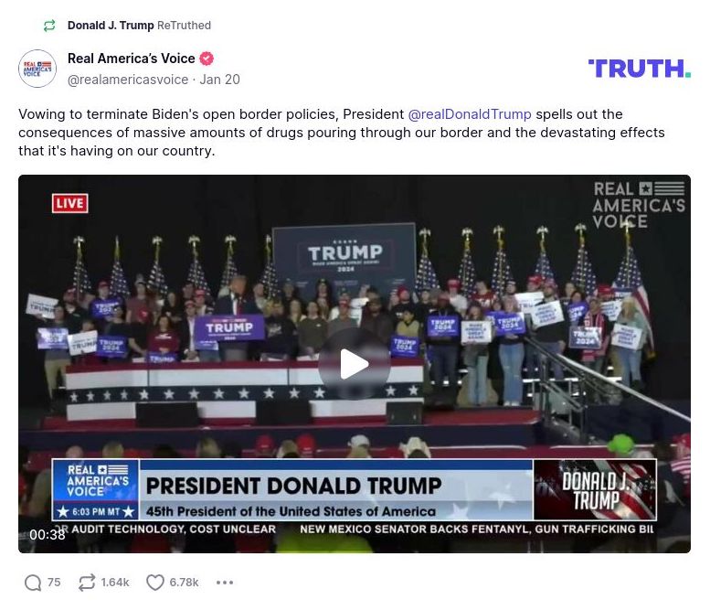 Post image from Donald Trump