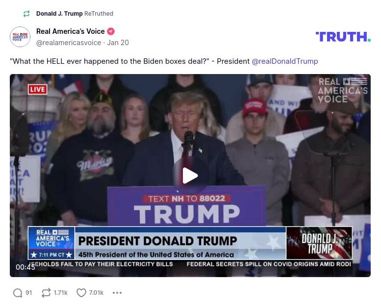 Post image from Donald Trump